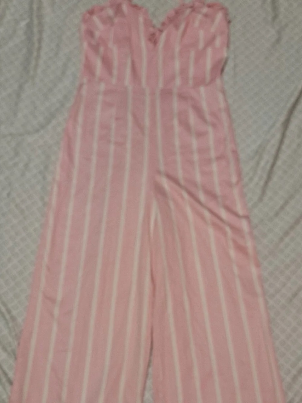 Gianni Bini Size 4 Pink and White Striped Strapless Jumpsuit lot6377